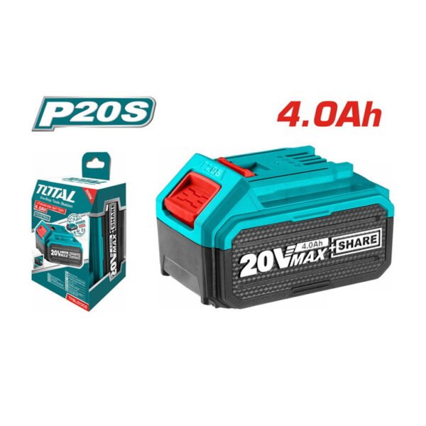 Batterie lithium-ion 20V 4Ah TOTAL TFBLI2002 pour outils sans fil