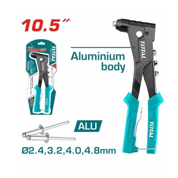Pince à rivet manuelle TOTAL THT32108S avec poignées ergonomiques et corps en aluminium