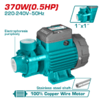 Électro-pompe TOTAL TWP137016 0,5 CV 370 W pour pompage domestique et irrigation