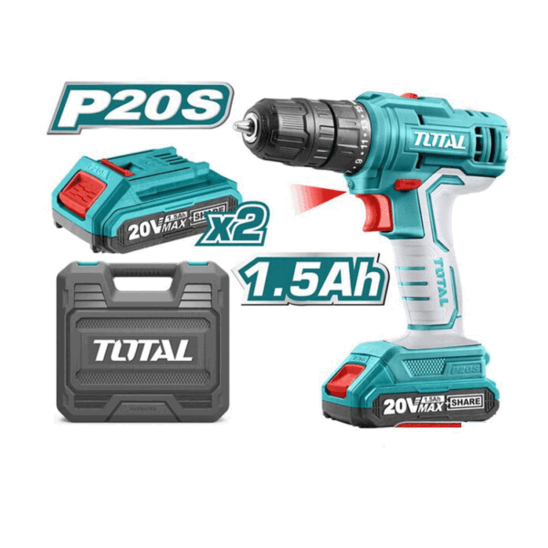 Visseuse électrique TOTAL TDLI20012 20 V avec batterie 2.1/5 Ah pour perçage et vissage