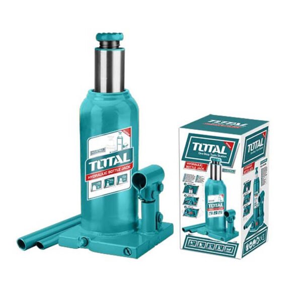 Cric hydraulique bouteille TOTAL 4 tonnes rouge pour levage automobile