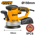 Ponceuse RS4508 rotatif 450w ingco