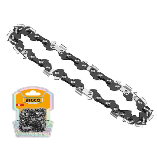 Chaîne de tronçonneuse 6 pouces INGCO pour mini scie élagueuse coupe bois et jardinage