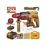 Marteau perforateur sans fil INGCO 42V – 26 mm pour béton et matériaux durs