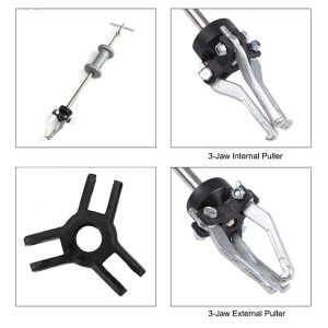 Lot de 5 outils d'extraction de roulements intérieurs et extérieurs à 3 mâchoires