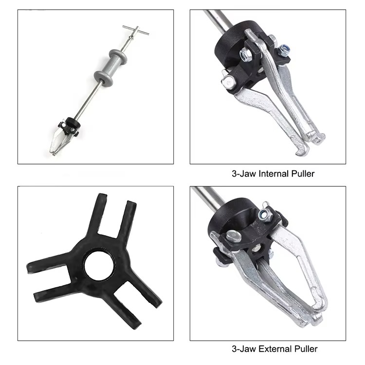 Lot de 5 outils d'extraction de roulements intérieurs et extérieurs à 3 mâchoires