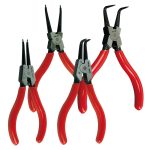 Jeu de 4 pinces circlips droites et coudées pour mécanique automobile