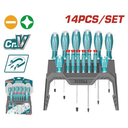 Set tournevis TOTAL THT250614 14 pièces