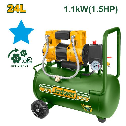 JDAP1A24 Compresseur d’air 24 L Silencieux – 1.1 kW (1.5 HP) JADEVER – Image 1