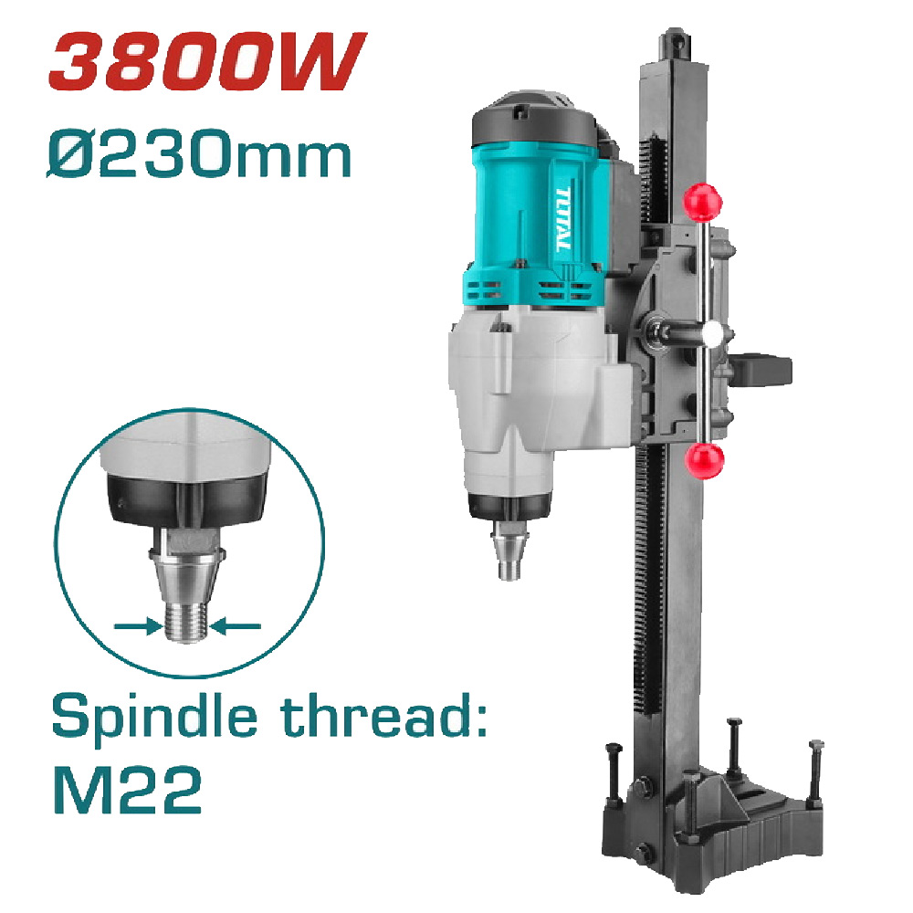 Perceuse à socle diamant TOTAL Ø22 Perceuse diamant Ø22 TOTAL TDDM38001 3800 W