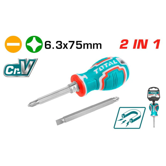 tht250216-outil-a-visser-magnetique-total-2-en-1-facile-8324813_700x700 TOURNEVIS 2EN1 6,35X75 TOTAL THT250216 – Image 1