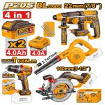 Kit combiné sans fil 20V 4 pièces INGCO