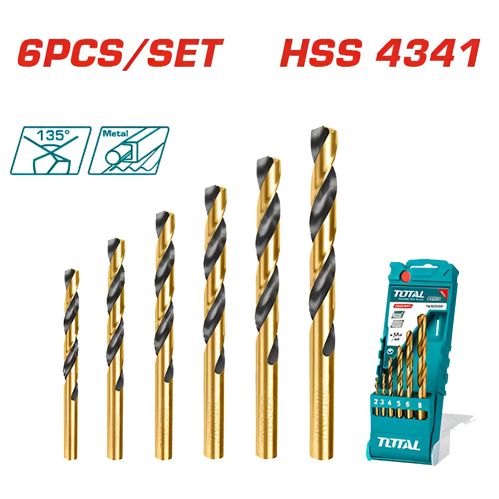 6-MECHES-TOTAL JX 06 MECHES HSS 2-8MM TOTAL TACSD0065 – Image 1