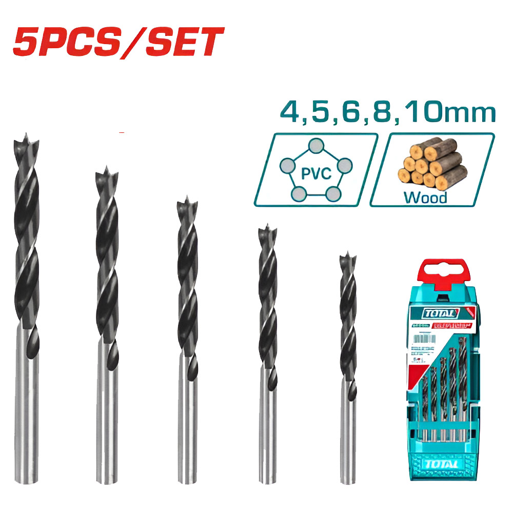 MECHE-A-BOIS JX 5PCS MECHES BOIS 4-10mm TOTAL TACSD7056 – Image 1