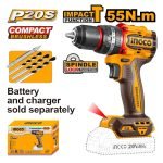 Perceuse à percussion sans fil 55N.m INGCO CIDLI205581