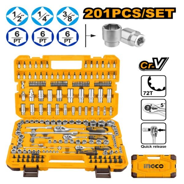 Coffret universel d’outils 201pcs INGCO HKTS082016