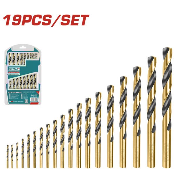 Jeu de 19 forets métaux HSS TOTAL TAKSDB9195