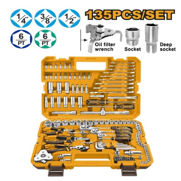 Coffret d’outils à main combinés INGCO 135 pièces HKTHP21351