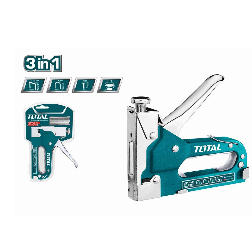 AGRAFEUSE-MANUELLE-3EN1-THT31143 Agrafeuse manuelle 3 en 1 TOTAL THT31143 pour agrafes et clous