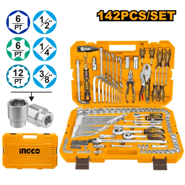 Caisse à outils INGCO 142 pièces HKTHP21421
