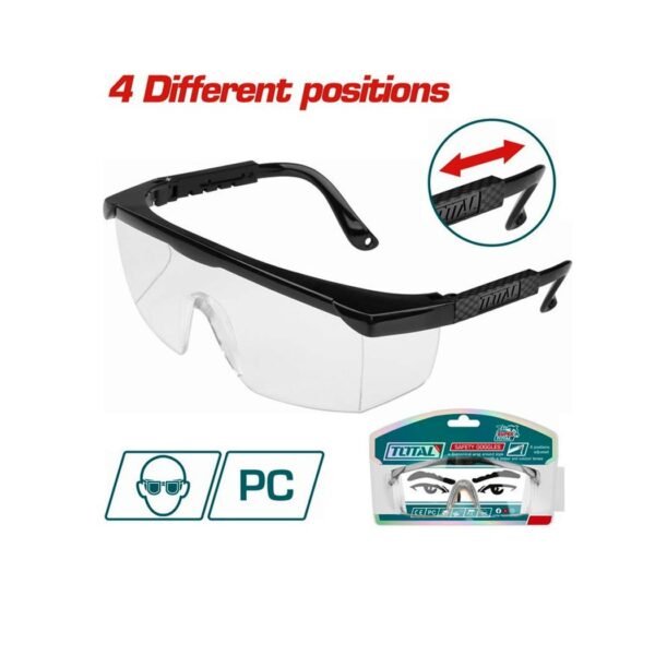 Lunette de protection TSP301 transparente anti‑impact pour travaux et sécurité.