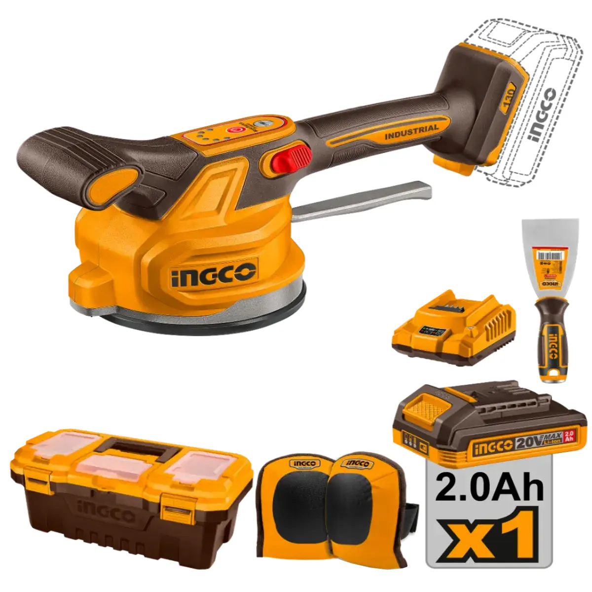 VIBREUR-CARRELAGE-20V-CTVLI20015-INGCO Machine vibrante pour carrelage INGCO 20V 60kg CTVLI20018 – Image 1