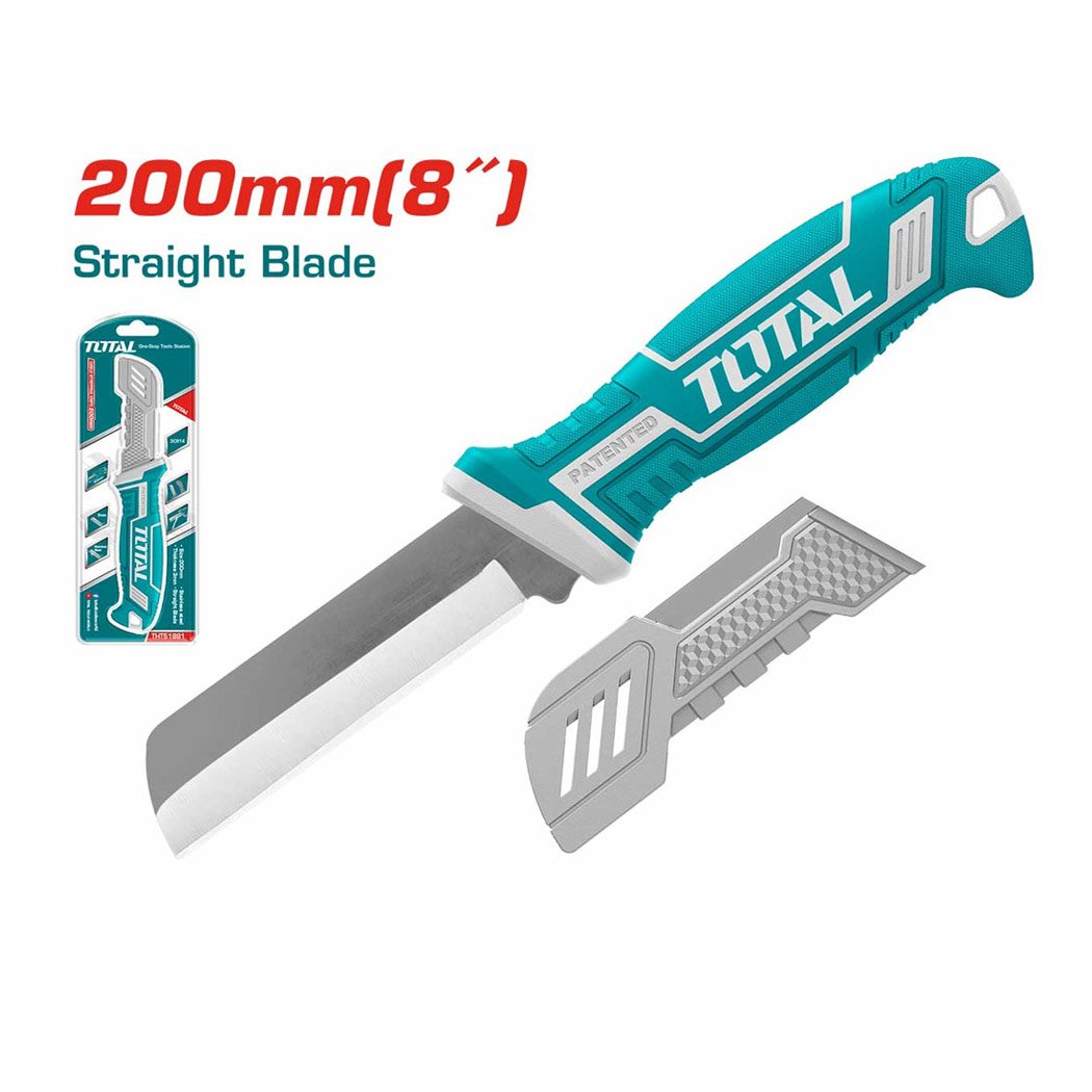 couteau-à-dénuder-8″-THT51881 TOTAL Couteau à dénuder 8 pouces TOTAL THT51881 avec lame droite en acier