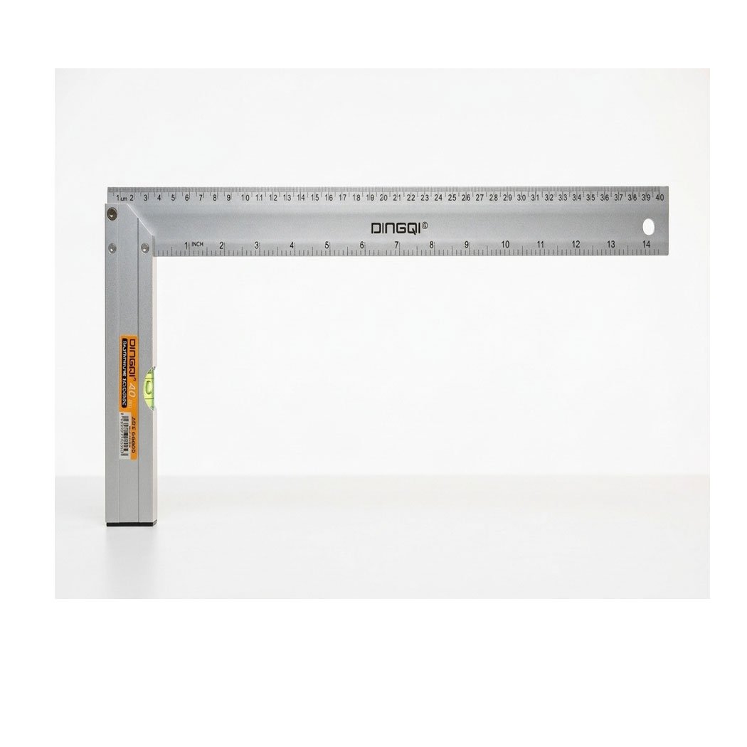 Équerre de menuisier en aluminium Dingqi – Outil de mesure et traçage professionnel « Équerre de menuisier en aluminium Dingqi, outil d’angle droit robuste et léger pour mesurer et tracer des angles précis dans les travaux de bois et de bricolage »