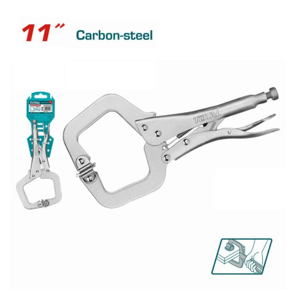 Pince étaux THT111113 280 mm en acier carbone nickelé pour professionnels et bricoleurs