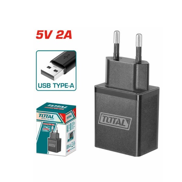 Chargeur mural TOTAL USB Type-A 5V 2A modèle TCLI120502 compact