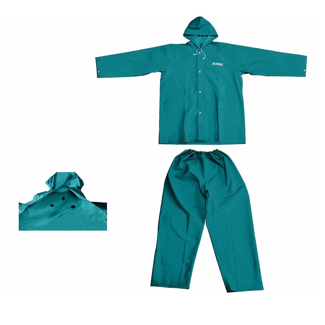 Combinaison imperméable TOTAL THTRS031 – Protection complète contre pluie et humidité Combinaison imperméable TOTAL THTRS031 en PVC 100 % pour chantier, industrie et travaux extérieurs