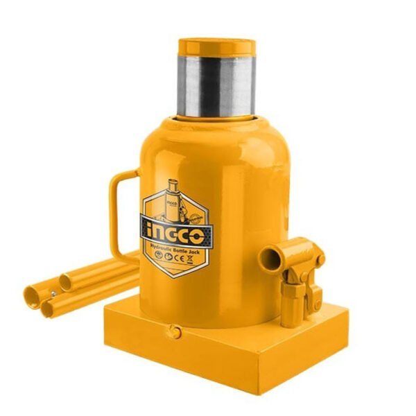 Cric bouteille hydraulique INGCO 30 tonnes pour levage industriel et véhicules lourds