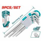 Jeu de clés Torx TOTAL THT106391 9 pièces T10–T50 clés étoile professionnelles