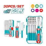 Jeu 30 pièces tournevis et embouts TOTAL TACSD30306 kit vissage professionnel
