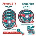 KIT 5 DISQUES COUPE ET MEULAGE 76MM TAC303768 TOTAL