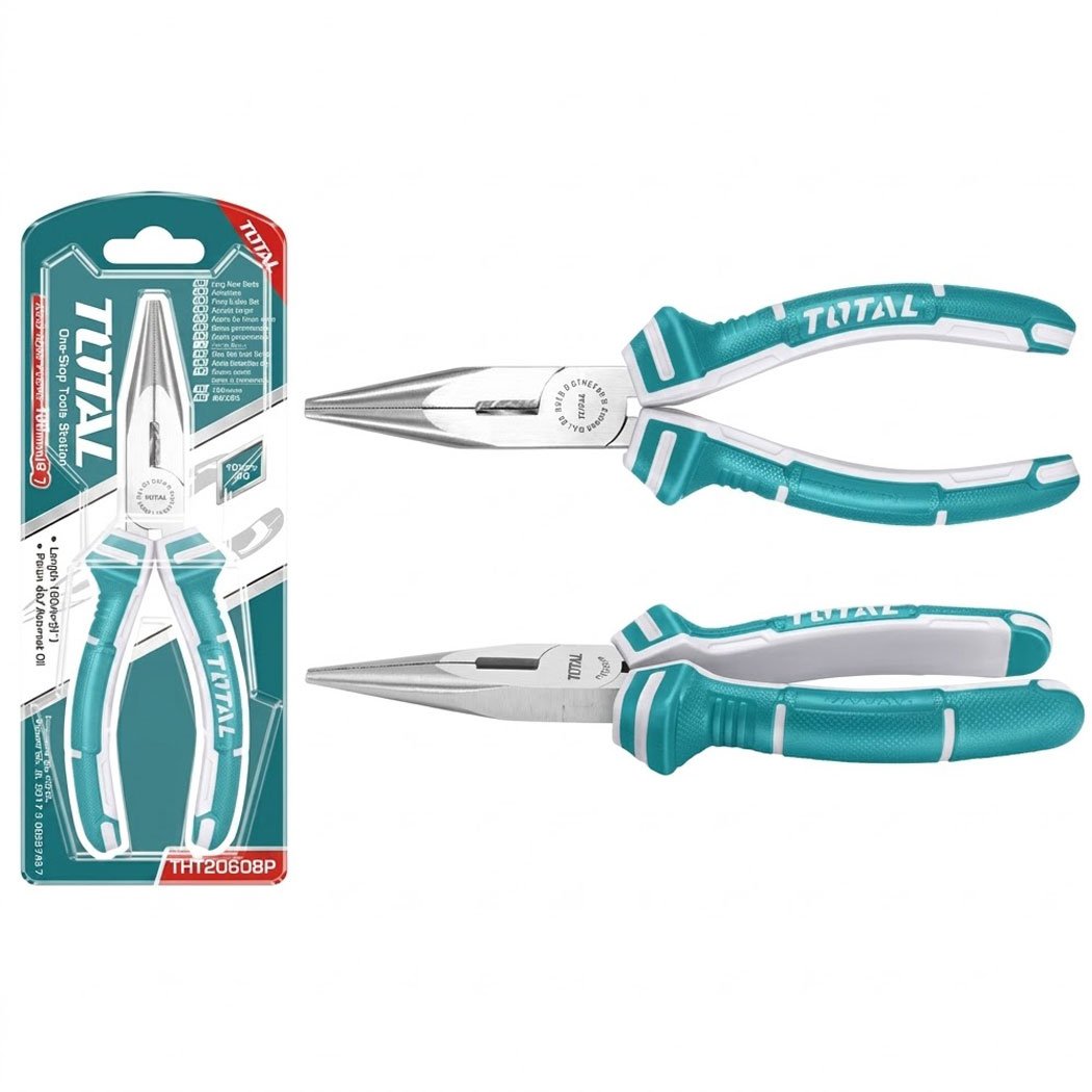 PINCE A BEC LONG 160MM THT120606P Pince à bec long TOTAL 160 mm THT120606P pour travaux de précision et électricité