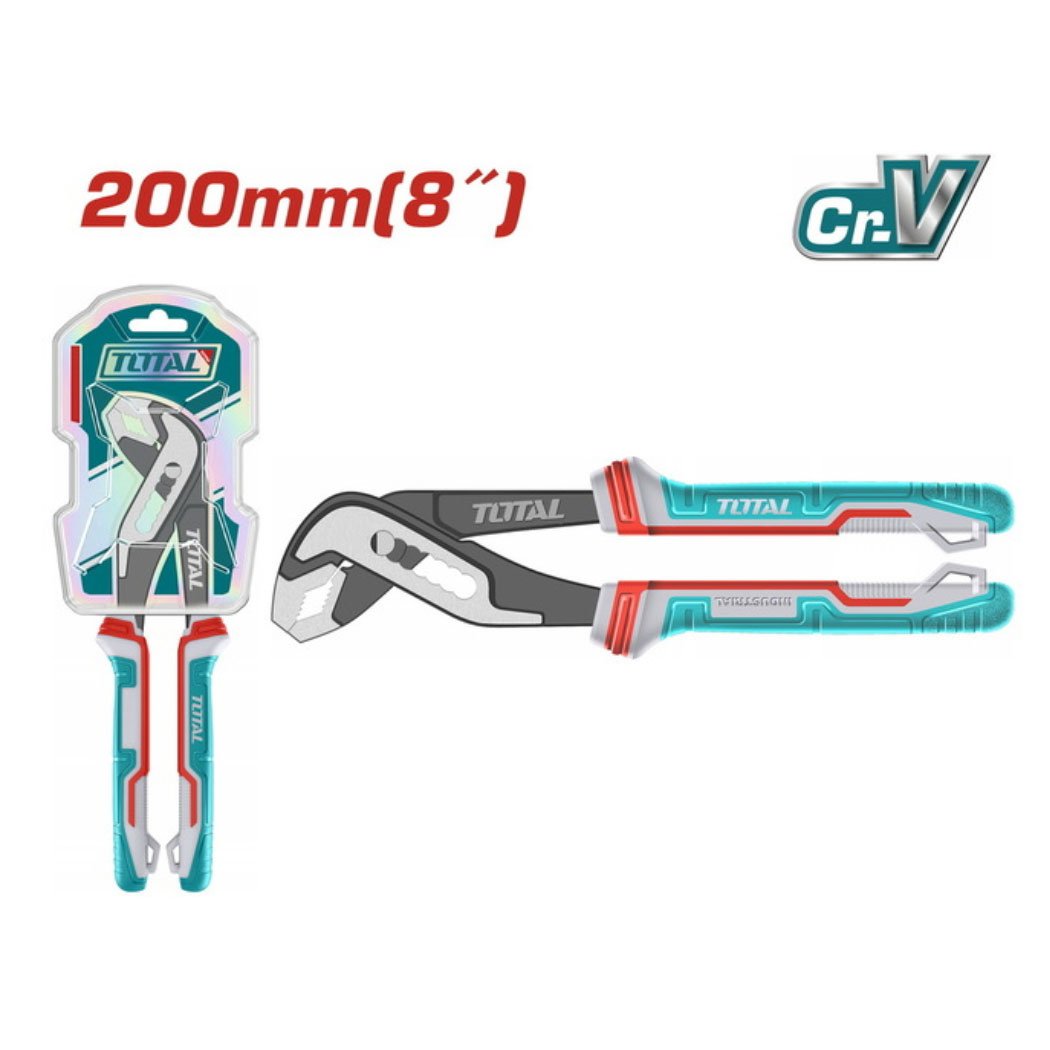 Pince à Gaz 200 mm TOTAL THT280806 – Clé Robuste pour Serrage et Plomberie Pince à gaz TOTAL 200 mm THT280806 pour serrage de tuyaux et travaux de plomberie