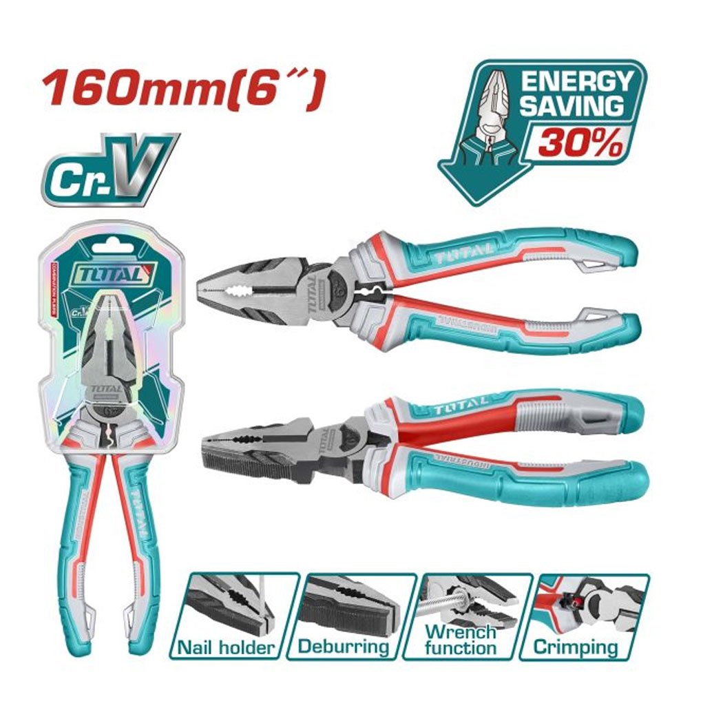 Pince universelle 160 mm THT210606S en acier Cr-V – outil de bricolage robuste et polyvalent Pince universelle 160 mm THT210606S en acier chrome-vanadium pour coupe et serrage