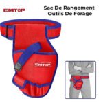 Pochette de perceuse EMTOP ETBG48034 sac de rangement robuste pour transport sécurisé des outils électriques