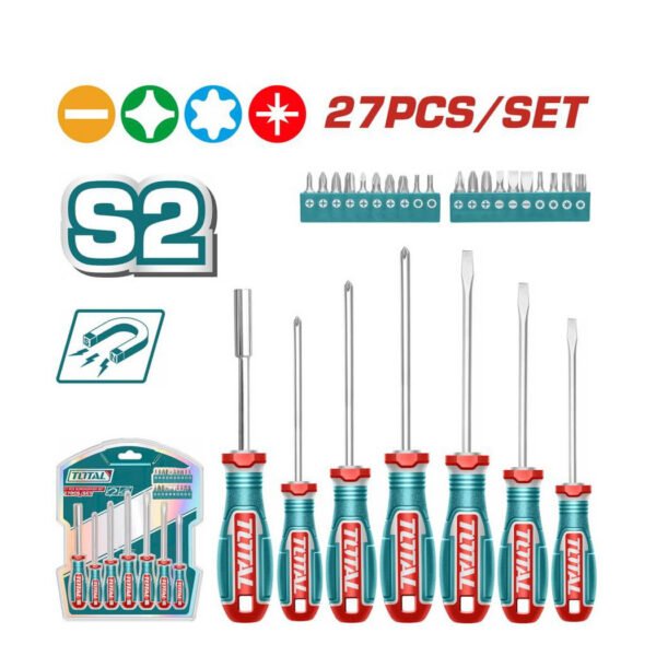 Set de tournevis magnétiques TOTAL 27 pièces TKSDS2726 avec coffret