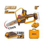 Tronçonneuse sans fil INGCO 8 pouces 20 cm compacte et pratique pour coupe de bois