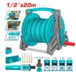 Enrouleur de tuyau d’arrosage TOTAL avec accessoires pour jardin et arrosage THHR20124