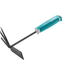 Fourche de jardin TOTAL THGT979K 2 en 1 acier carbone avec poignée ergonomique pour désherbage et aération du sol