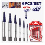 Kit extracteurs de vis EMTOP 6 pièces pour retirer vis cassées ou abîmées facilement
