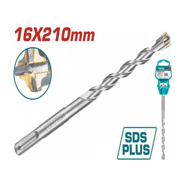 Mèche SDS Plus TOTAL 16x210 mm TAC311602C foret béton carbure pour perforateur