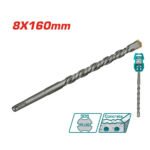 Foret SDS Plus TOTAL 8x160 mm TAC310802C pour perçage béton et maçonnerie