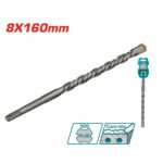 Mèche SDS Plus 8x160 mm TOTAL TAC310802 foret béton carbure pour perforateur