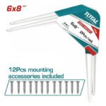 Supports d’étagère TOTAL 6x8 pouces TSB10608 en acier pour fixation murale compacte et solide