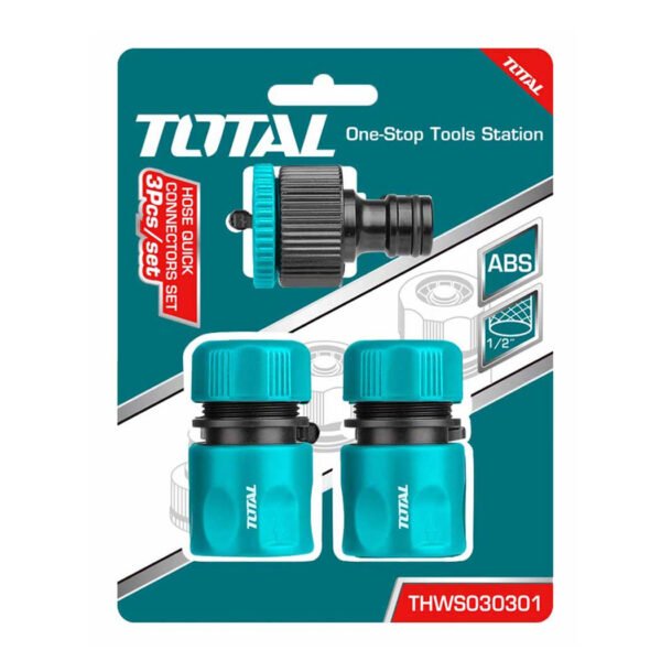 Kit raccord rapide tuyau 1/2 pouce 3 pièces THWS030301 pour arrosage jardin
