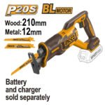 Scie sabre sans fil INGCO 20V CRSLI2108 pour coupe de bois, métal et PVC